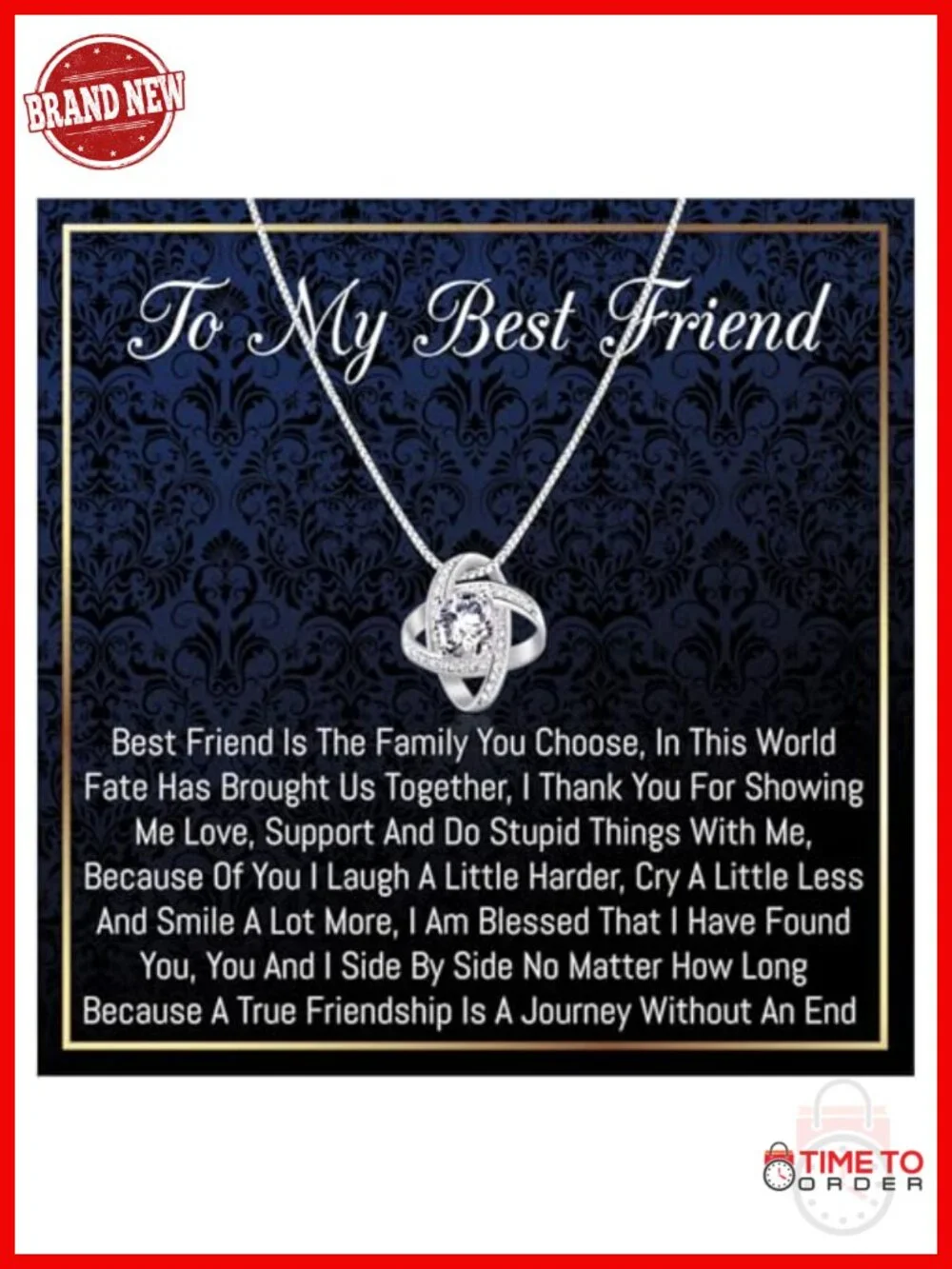 Best Friend Necklace, Pendant, Sterling Silver Plated, Friendship Gift